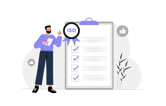 ISO Quality Standards Checklist Vector Flat Illustration image